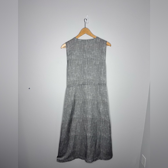 EILEEN FISHER Drift Silk Organic Cotton Button-front Dress In Gray - Picture 8 of 8